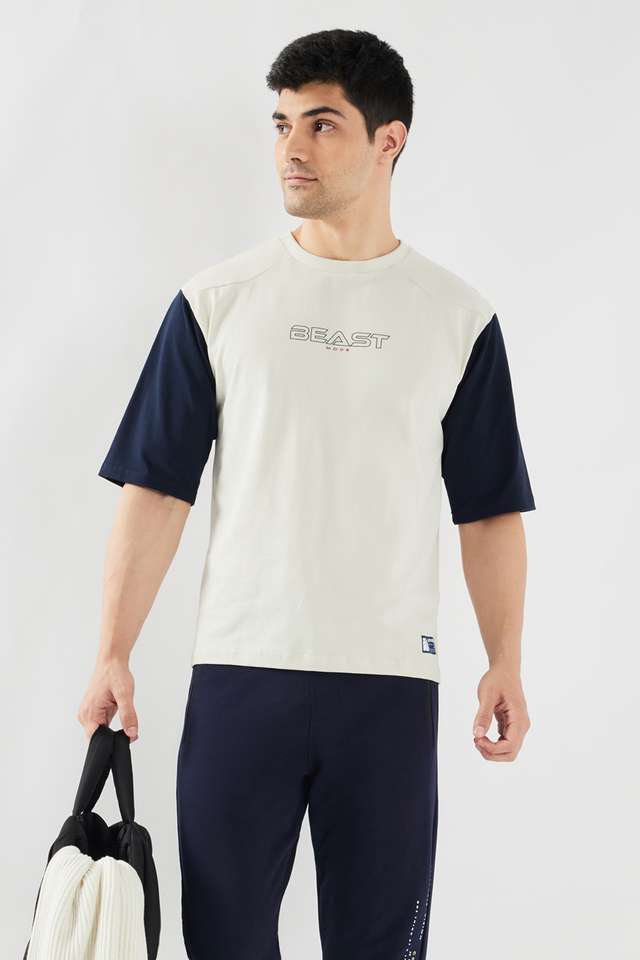 Solid-Cotton-Blend-Round-Neck-Men-s-T-Shirt