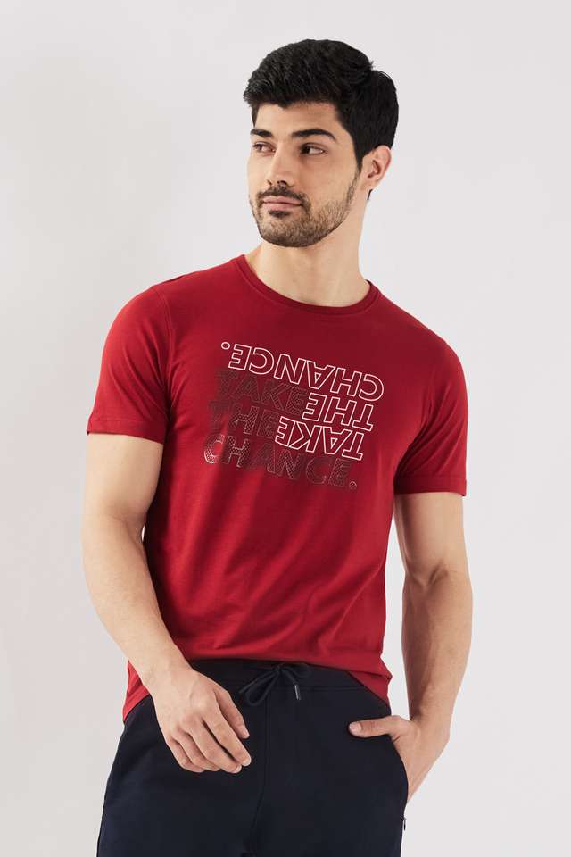 Printed-Cotton-Blend-Round-Neck-Men-s-T-Shirt