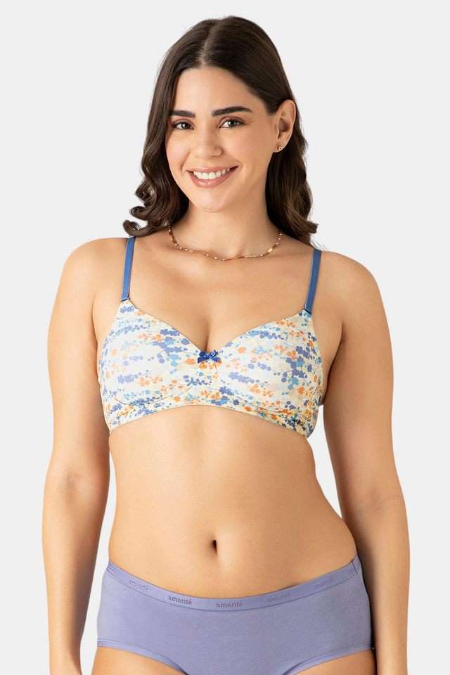 Non-Wired-Medium-Padded-Polyester-Women-s-T-Shirt-Bra