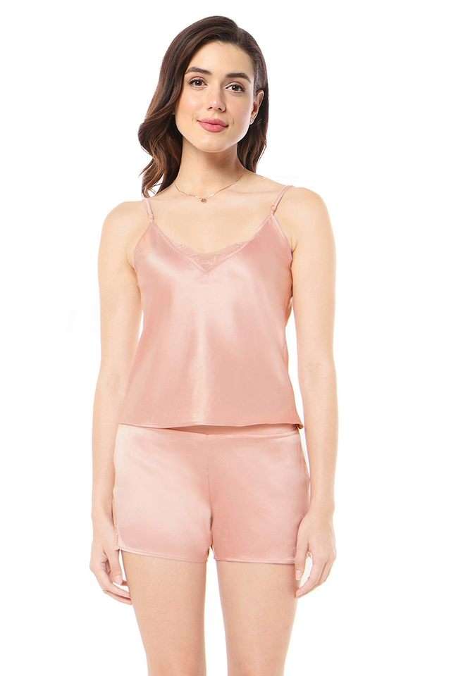 Solid-Polyester-V-Neck-Women-s-Eternal-Bliss-Camisole
