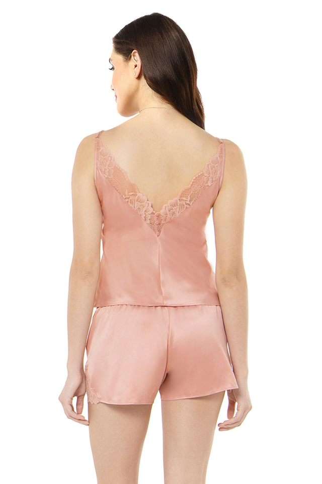 Solid-Polyester-V-Neck-Women-s-Eternal-Bliss-Camisole