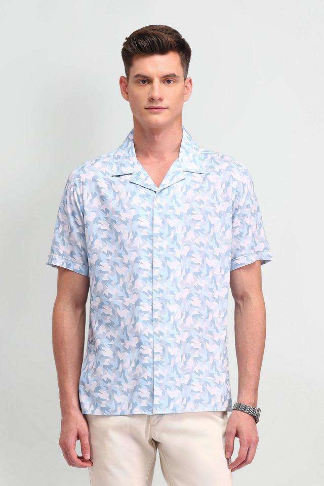 Buy Arrow blue Printed Blended Fabric Slim Fit Men's Formal Shirt |  Shoppers Stop