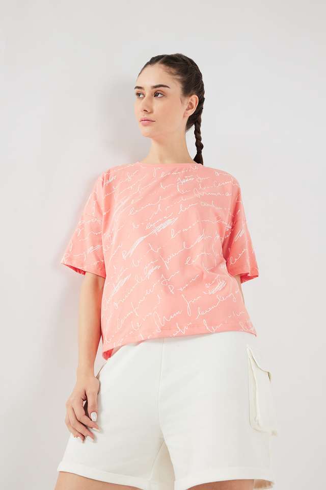 Printed-Regular-Fit-Cotton-Women-Athleisure-T-Shirt