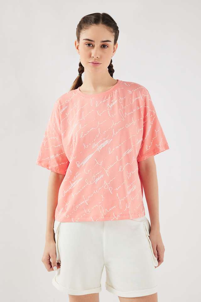 Printed-Regular-Fit-Cotton-Women-Athleisure-T-Shirt