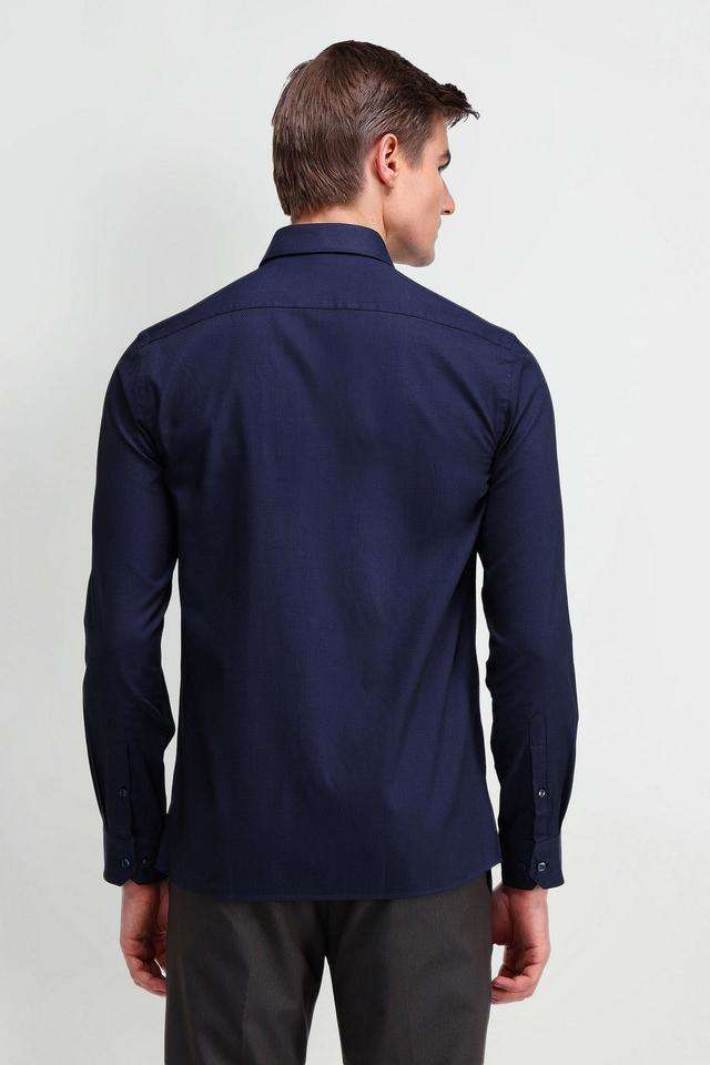 Buy Arrow Navy Structured Blended Fabric Slim Fit Men's Formal Shirt |  Shoppers Stop