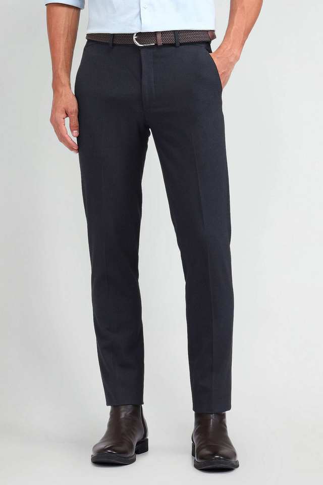 Checks-Blended-Fabric-Slim-Fit-Men-s-Formal-Wear-Trousers