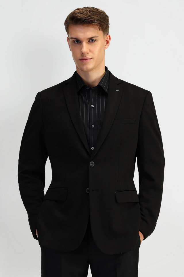 Buy Arrow Black Structured Cotton Blend Slim Fit Men's Formal Wear