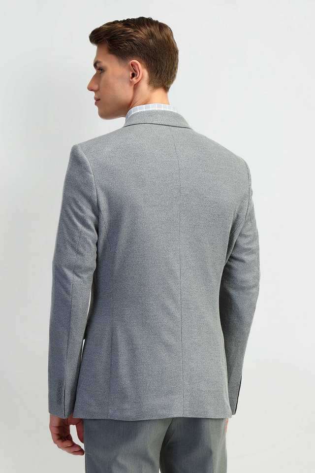 Buy Arrow Grey Structured Blended Fabric Slim Fit Men's Formal