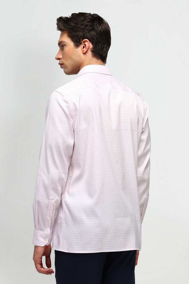 Checks-Cotton-Blend-Regular-Fit-Men-s-Formal-Wear-Shirt