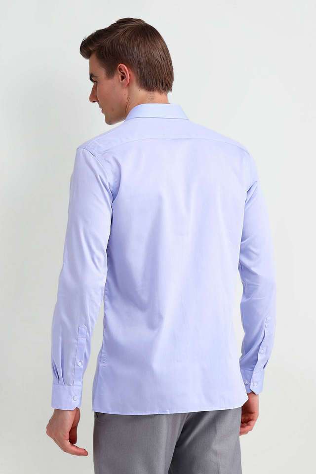 Buy Arrow blue Solid Cotton Regular Fit Men's Formal Shirt