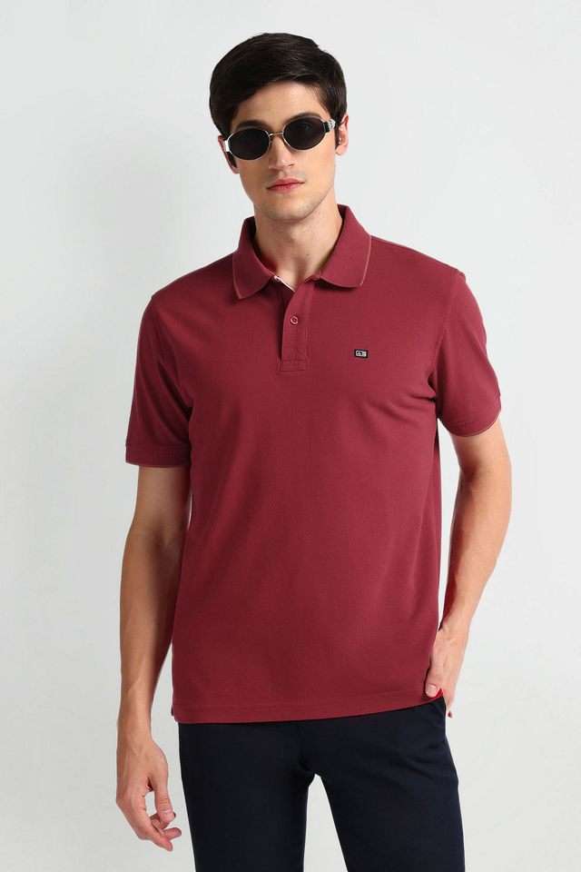 Solid-Cotton-Blend-Polo-Men-s-T-Shirt