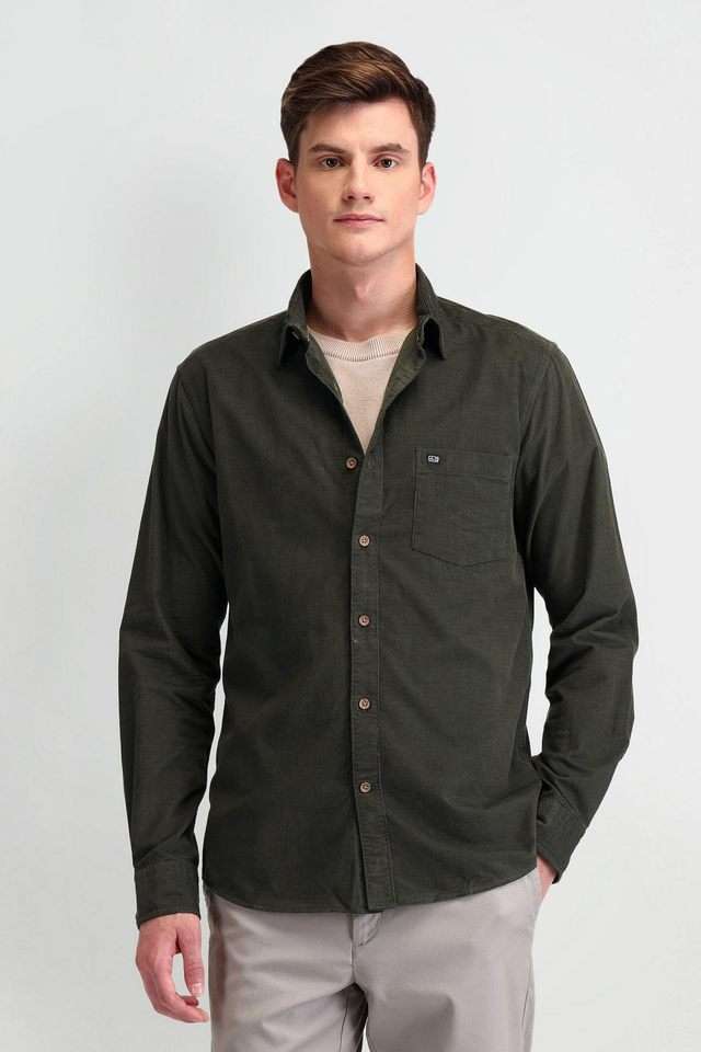 Solid-Cotton-Regular-Fit-Men-s-Casual-Wear-Shirt