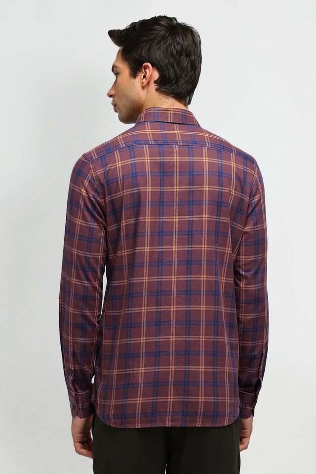 Checks-Cotton-Blend-Regular-Fit-Men-s-Casual-Wear-Shirt