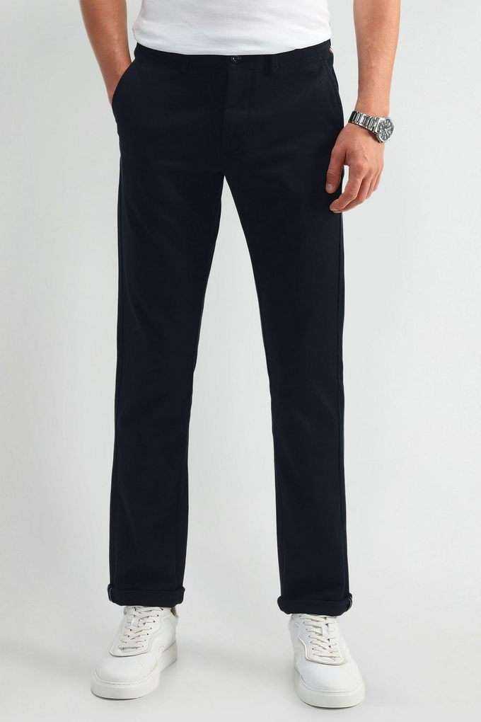 Structured-Cotton-Blend-Regular-Fit-Men-s-Casual-Wear-Trousers