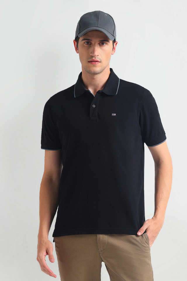Solid-Cotton-Blend-Polo-Men-s-T-Shirt