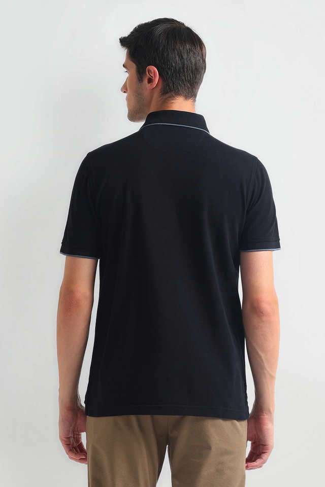 Solid-Cotton-Blend-Polo-Men-s-T-Shirt