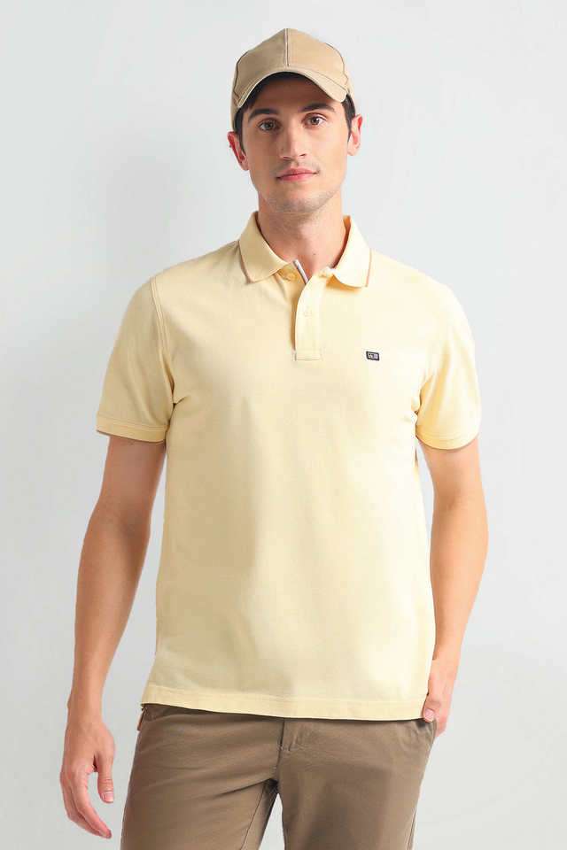 Solid-Cotton-Blend-Polo-Men-s-T-Shirt