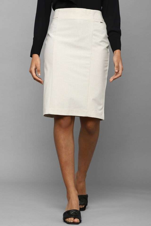 Regular-Fit-Knee-Length-Polyester-Women-Formal-Wear-Skirts