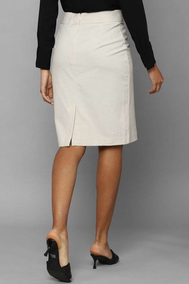 Regular-Fit-Knee-Length-Polyester-Women-Formal-Wear-Skirts