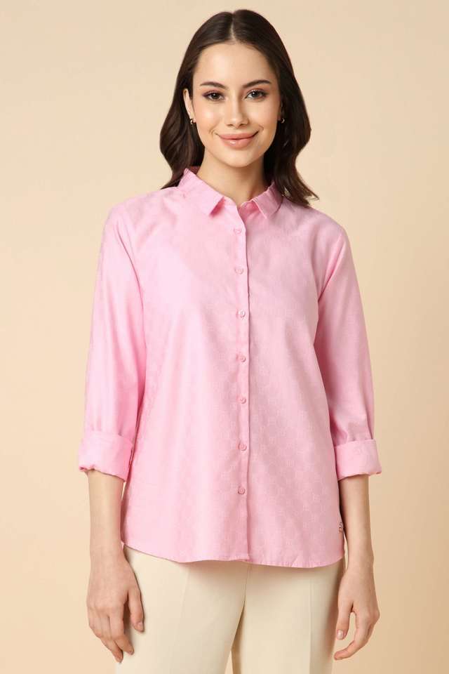 allen solly Solid Collared Cotton Women Formal Wear Shirt-picture-17