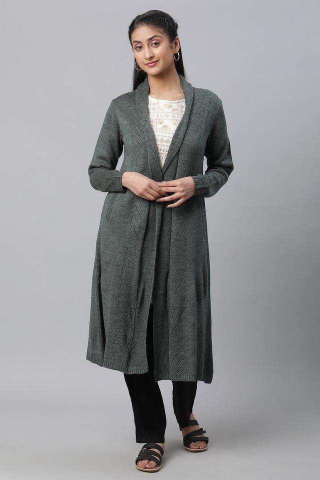 Solid-Acrylic-Women-s-Casual-Wear-Cardigan