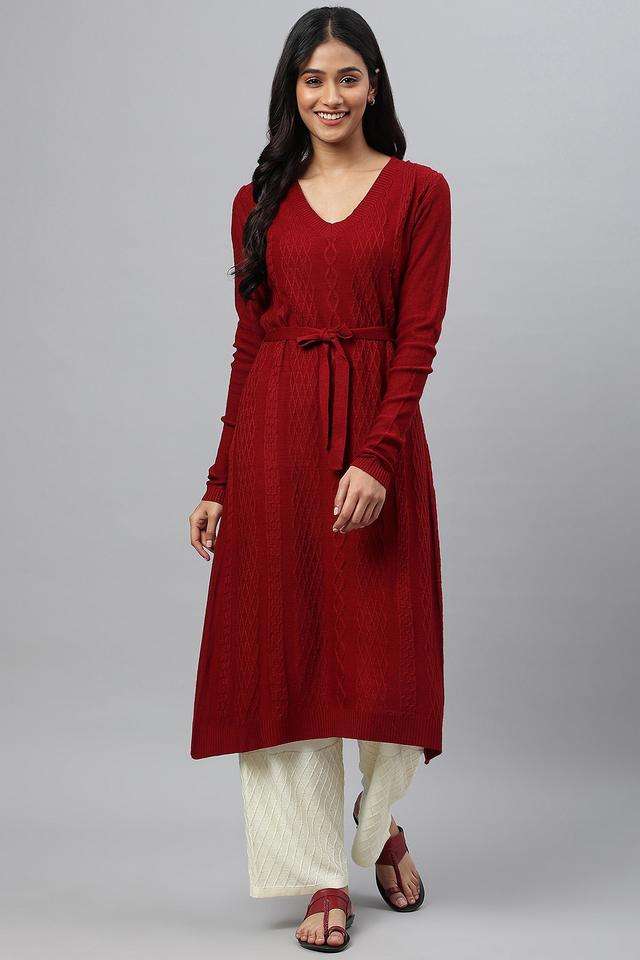Solid-Acrylic-Women-s-Casual-Wear-Kurta