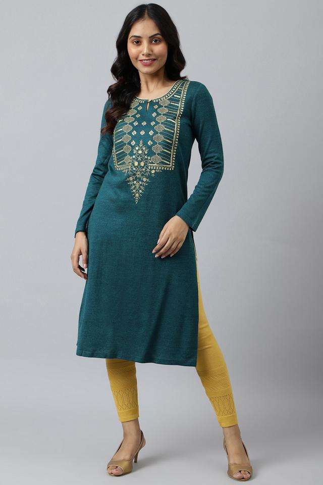 Embroidered-Acrylic-Women-s-Festive-Wear-Kurta