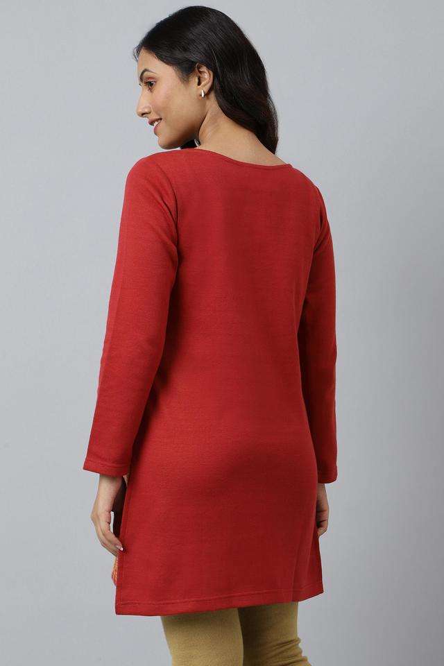 Geometric-Print-Polyester-Blend-Women-s-Casual-Wear-Kurti