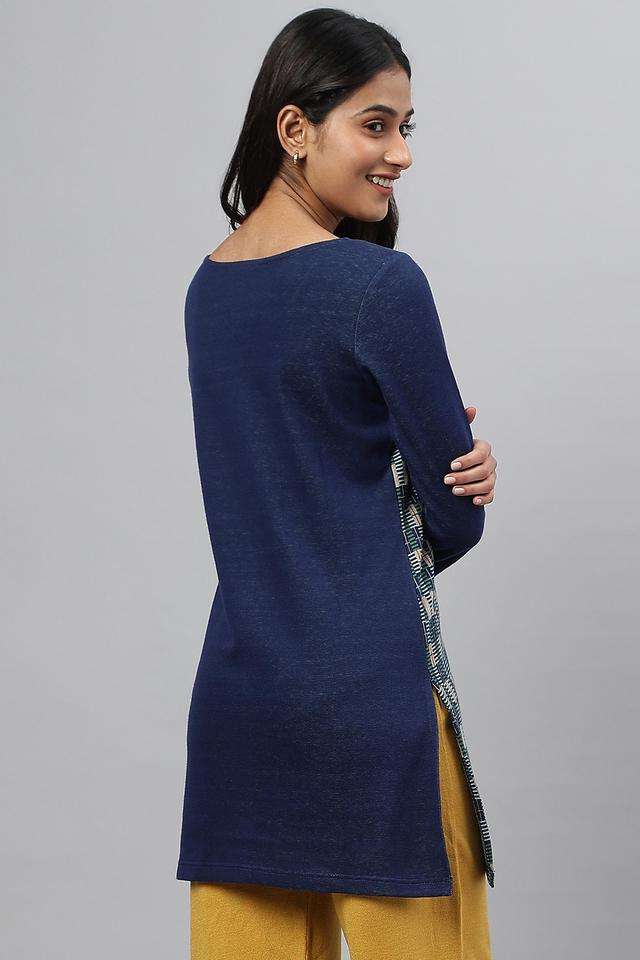 Geometric-Print-Polyester-Blend-Women-s-Casual-Wear-Kurta