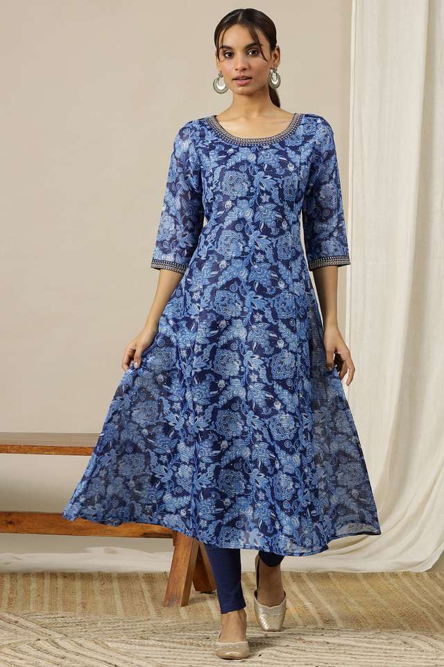 Printed-Polyester-Round-Neck-Women-s-Casual-Wear-Kurta