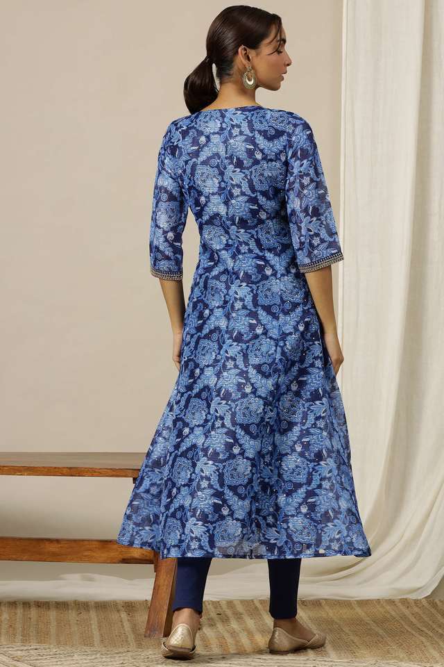 Printed-Polyester-Round-Neck-Women-s-Casual-Wear-Kurta