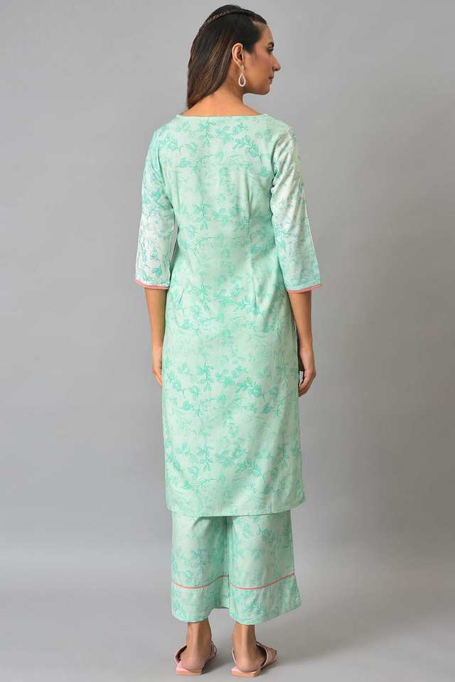 Printed-Viscose-Round-Neck-Women-s-Kurta-Set