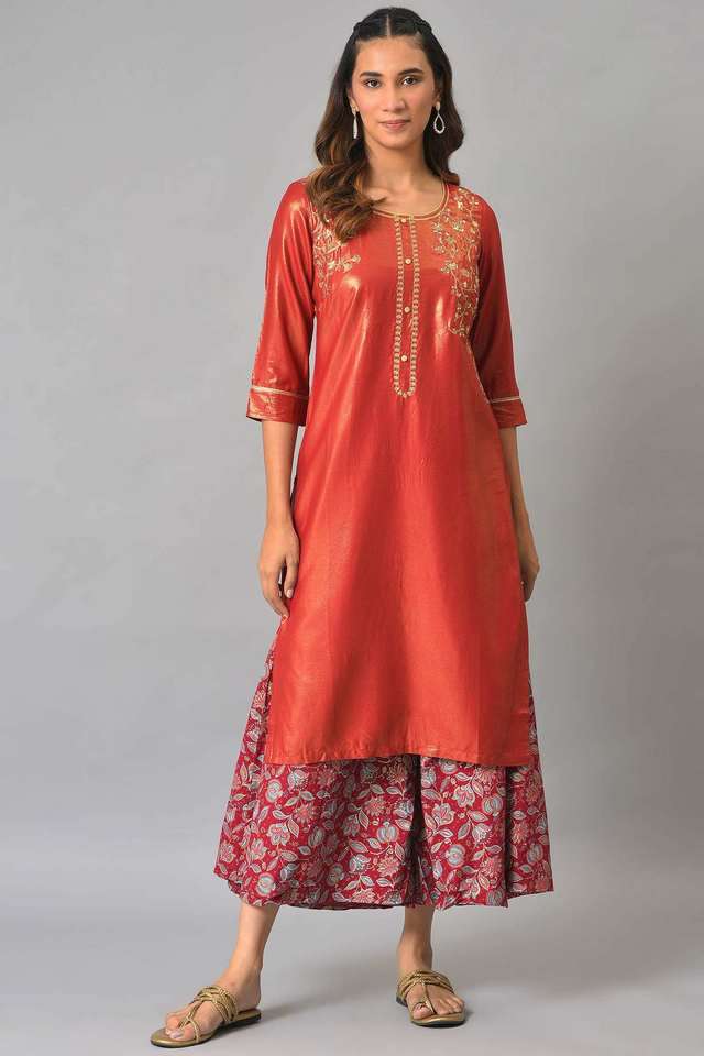 Printed-Knee-Length-Viscose-Woven-Women-s-Kurta-Set