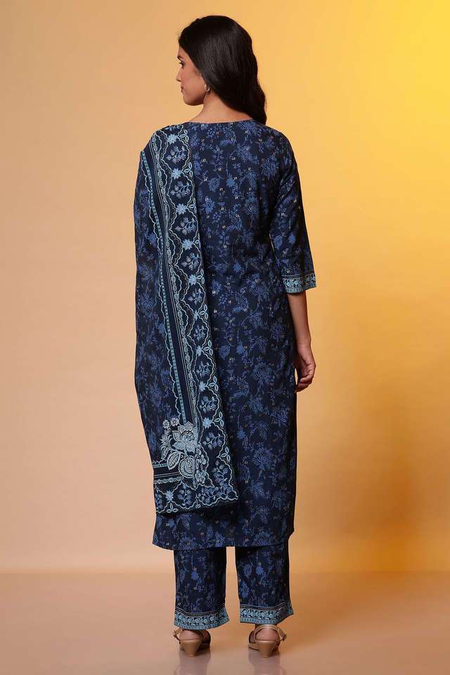 Printed-Viscose-Round-Neck-Women-s-Kurta-Set