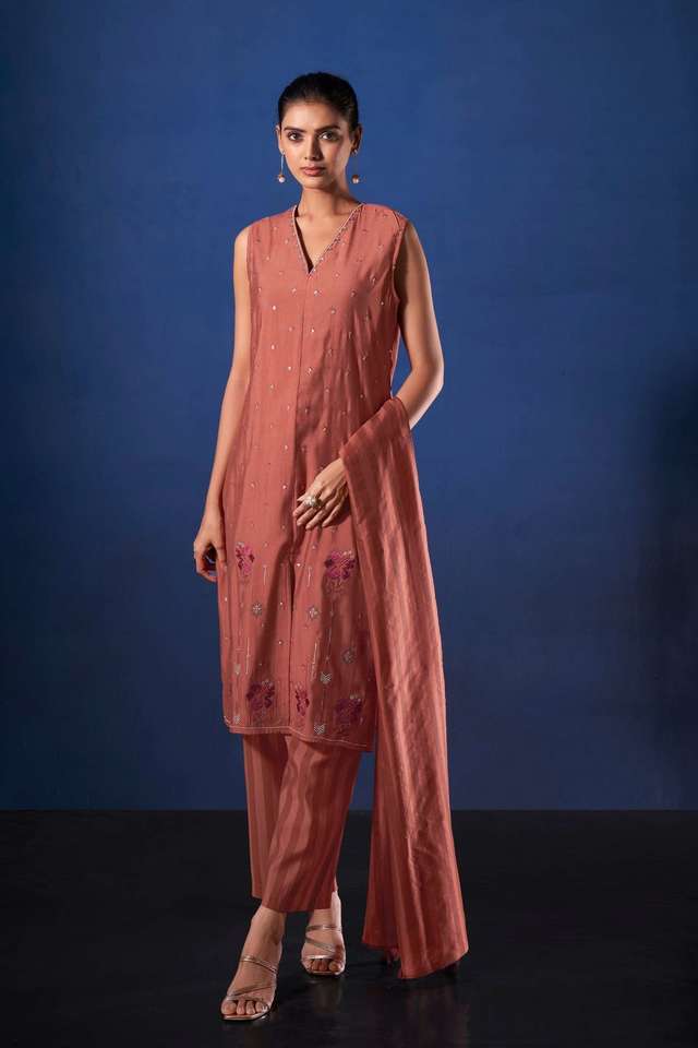 Embroidered-Calf-Length-Viscose-Woven-Women-s-Co-Ord-Set