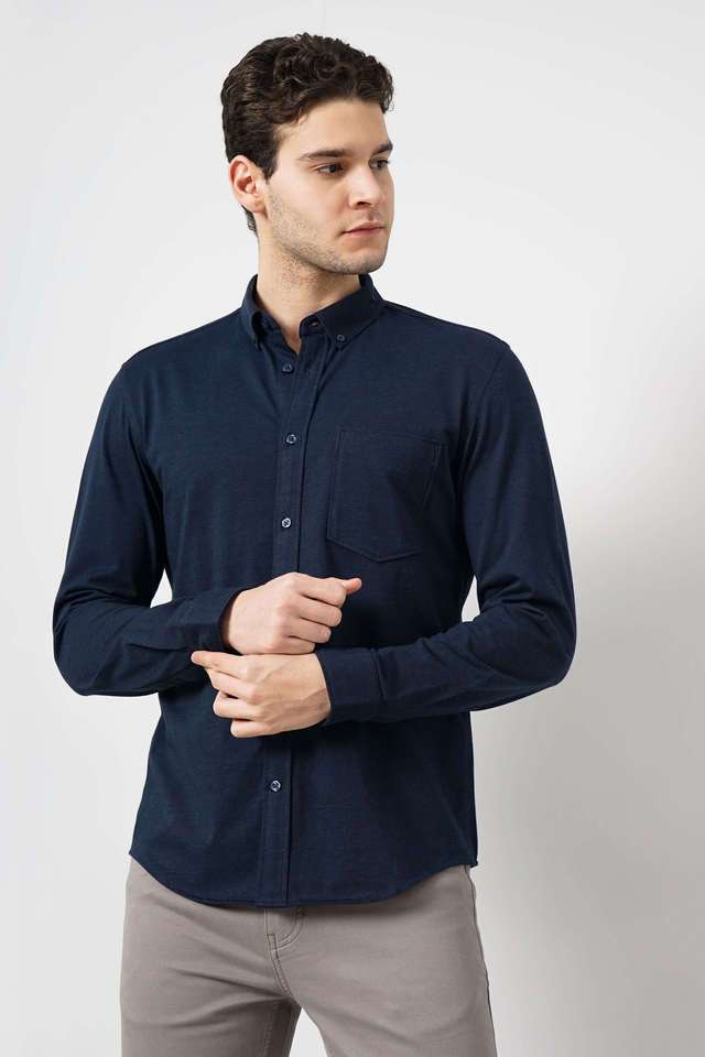Solid-Cotton-Regular-Fit-Men-s-Casual-Shirt