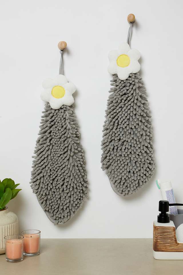 Orion-Micro-Chenile-Hanging-Towel-S/2-Grey