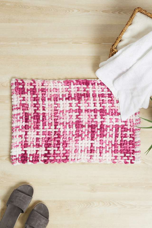 Noah-Spacedyed-Check-Bathmat-Pink-40-x-60-Cm
