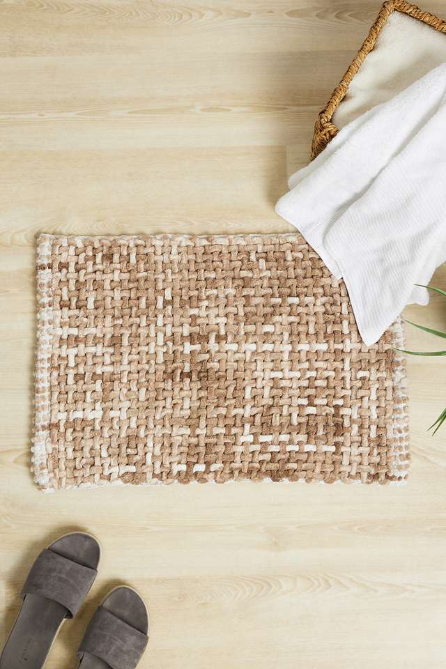 Noah-Spacedyed-Check-Bathmat-Taupe-40-x-60-Cm