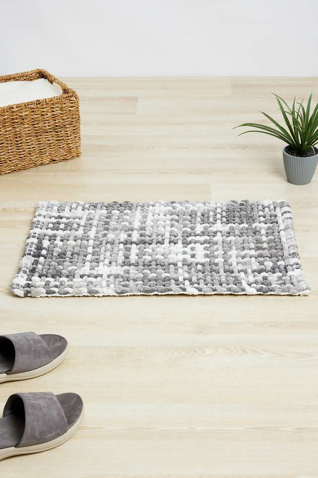 Noah-Spacedyed-Check-Bathmat-Grey-40-x-60-Cm
