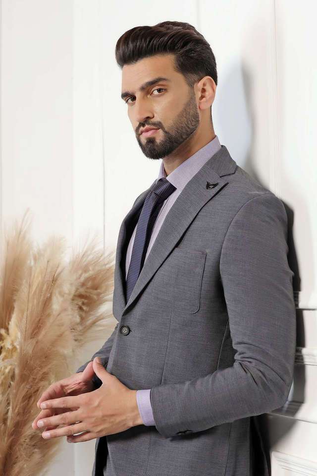 Dobby-Polyester-Slim-Fit-Men-s-Formal-Wear-Suit