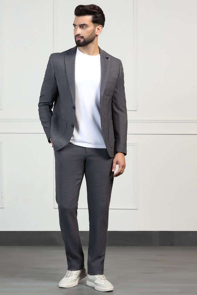 Dobby-Polyester-Slim-Fit-Men-s-Formal-Wear-Suit