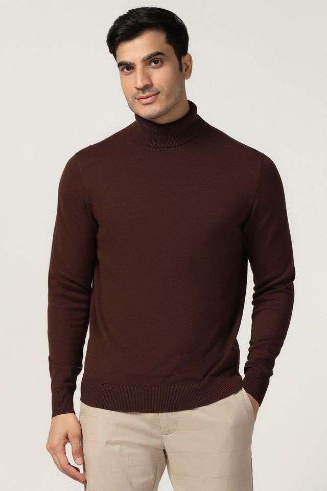 Solid-Jersey-Turtle-Neck-Men-s-Sweater