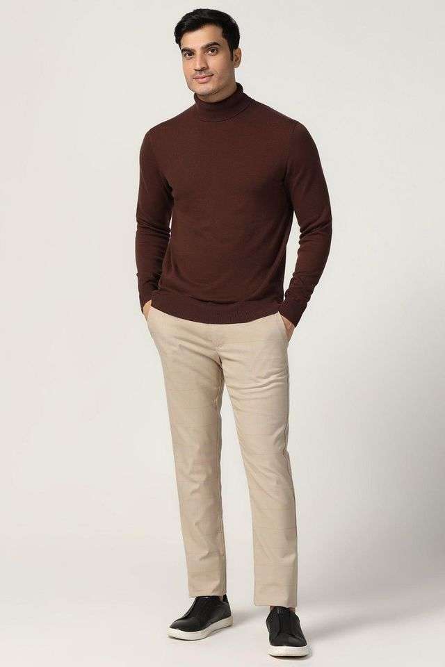 Solid-Jersey-Turtle-Neck-Men-s-Sweater