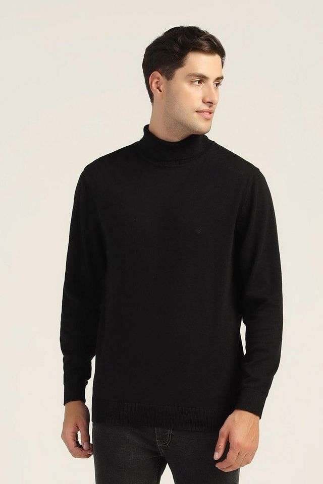 Solid-Jersey-Turtle-Neck-Men-s-Sweater