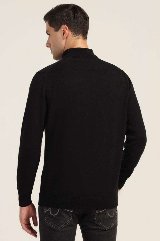 Solid-Jersey-Turtle-Neck-Men-s-Sweater