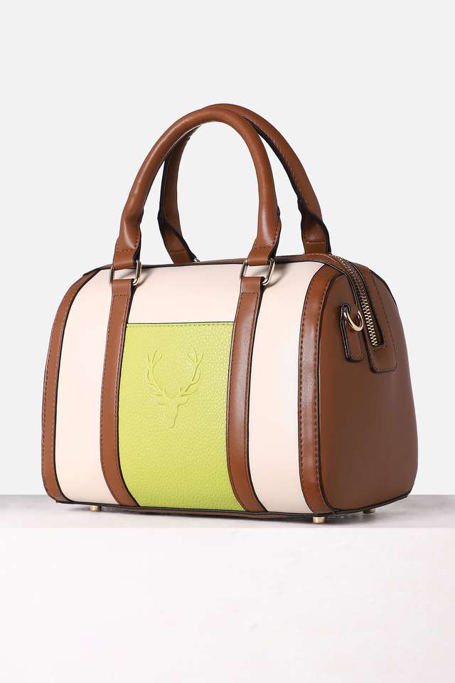 Zipper-Stag-Colorblock-PU-Women-s-Casual-Wear-Satchel