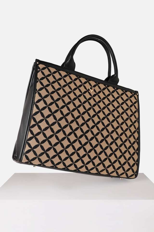 Luxury-Jacquard-Solid-Polyurethane-Zipper-Closure-Women-s-Tote-Bag