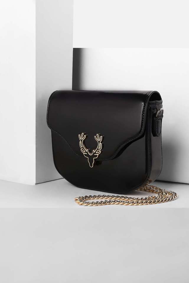 Glamour-Solid-Polyurethane-Magnetic-Closure-Women-s-Sling-Bag