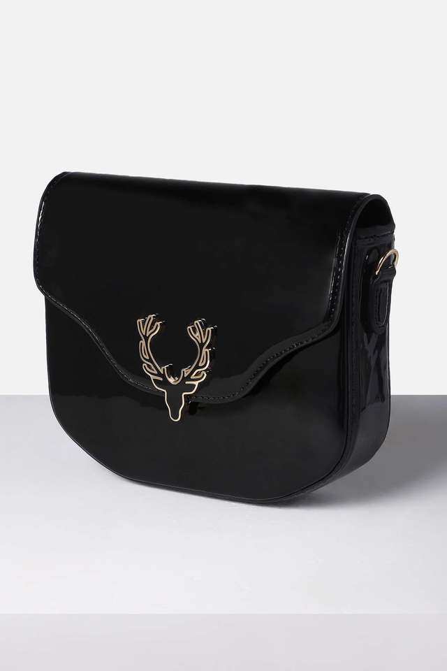 Glamour-Solid-Polyurethane-Magnetic-Closure-Women-s-Sling-Bag